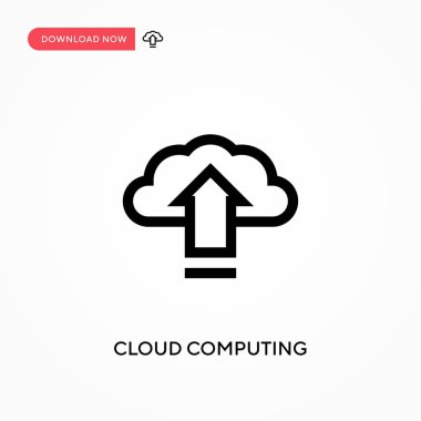 Bulut hesaplama basit vektör simgesi. Web sitesi veya mobil uygulama için modern, basit düz vektör çizimi