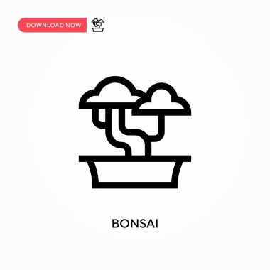 Bonsai Basit vektör simgesi. Web sitesi veya mobil uygulama için modern, basit düz vektör çizimi