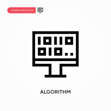 Algoritma basit vektör simgesi. Web sitesi veya mobil uygulama için modern, basit düz vektör çizimi