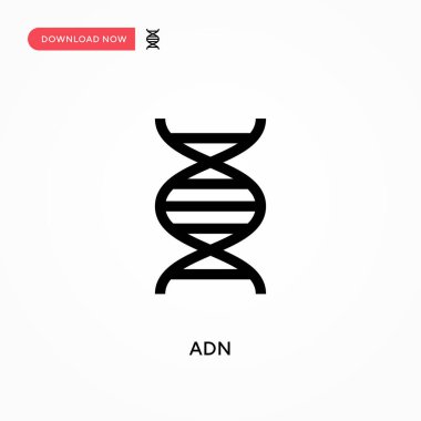 Adn Basit vektör simgesi. Web sitesi veya mobil uygulama için modern, basit düz vektör çizimi