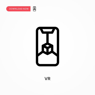 Vr Basit vektör simgesi. Web sitesi veya mobil uygulama için modern, basit düz vektör çizimi