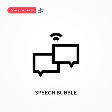 Konuşma balonu Basit vektör simgesi. Web sitesi veya mobil uygulama için modern, basit düz vektör çizimi