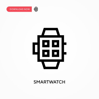 Smartwatch Basit vektör simgesi. Web sitesi veya mobil uygulama için modern, basit düz vektör çizimi
