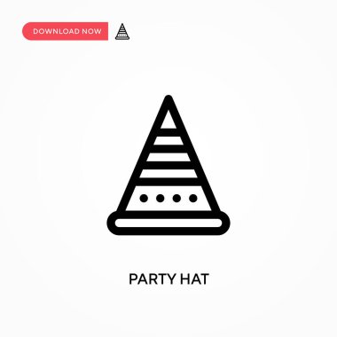 Parti şapkası Basit vektör simgesi. Web sitesi veya mobil uygulama için modern, basit düz vektör çizimi