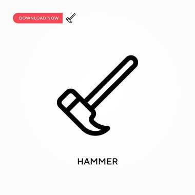 Hammer Basit vektör simgesi. Web sitesi veya mobil uygulama için modern, basit düz vektör çizimi