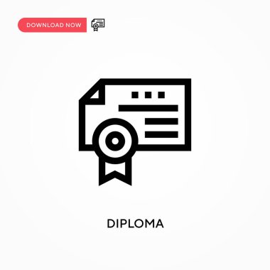 Diploma basit vektör simgesi. Web sitesi veya mobil uygulama için modern, basit düz vektör çizimi