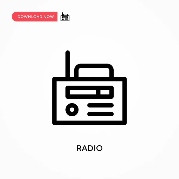 Radio Simple Vector Icon Modern Simple Flat Vector Illustration Web — Stock Vector