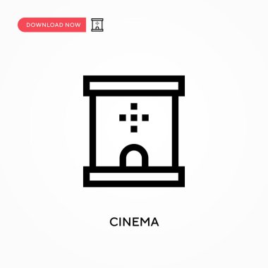 Sinema Basit vektör simgesi. Web sitesi veya mobil uygulama için modern, basit düz vektör çizimi