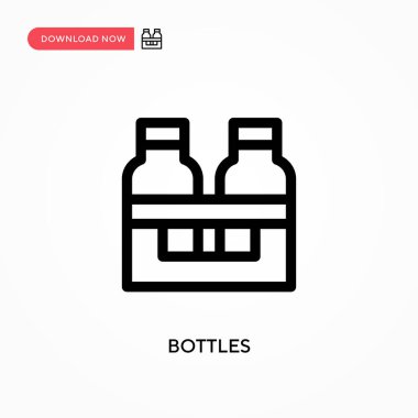 Şişeler basit vektör simgesi. Web sitesi veya mobil uygulama için modern, basit düz vektör çizimi