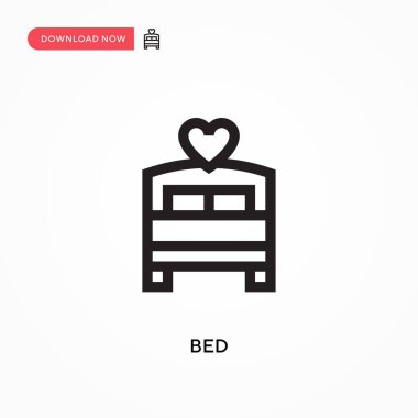 Yatak Basit vektör simgesi. Web sitesi veya mobil uygulama için modern, basit düz vektör çizimi