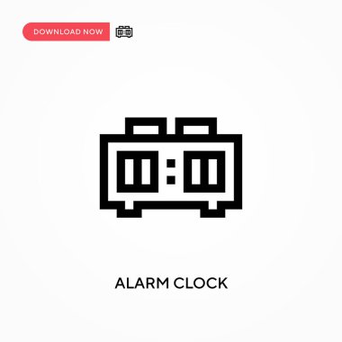 Alarm saati basit vektör simgesi. Web sitesi veya mobil uygulama için modern, basit düz vektör çizimi