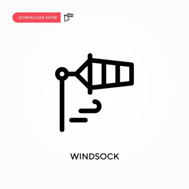 Windsock Basit vektör simgesi. Web sitesi veya mobil uygulama için modern, basit düz vektör çizimi