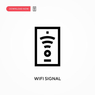 Wifi basit vektör simgesi sinyali veriyor. Web sitesi veya mobil uygulama için modern, basit düz vektör çizimi