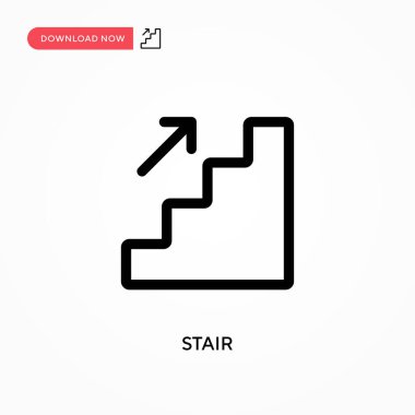 Basit merdiven vektör simgesi. Web sitesi veya mobil uygulama için modern, basit düz vektör çizimi