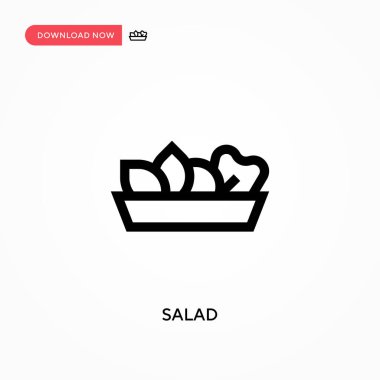 Salata basit vektör simgesi. Web sitesi veya mobil uygulama için modern, basit düz vektör çizimi