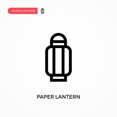 Kağıt fener basit vektör simgesi. Web sitesi veya mobil uygulama için modern, basit düz vektör çizimi