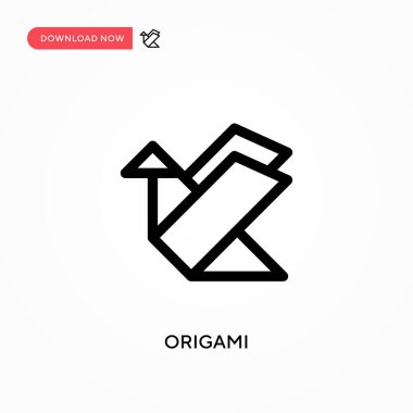 Origami Basit vektör simgesi. Web sitesi veya mobil uygulama için modern, basit düz vektör çizimi
