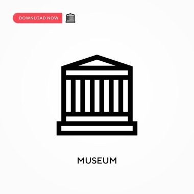 Müze basit vektör simgesi. Web sitesi veya mobil uygulama için modern, basit düz vektör çizimi