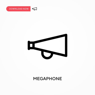 Megafon basit vektör simgesi. Web sitesi veya mobil uygulama için modern, basit düz vektör çizimi