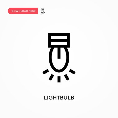 Ampul Basit vektör simgesi. Web sitesi veya mobil uygulama için modern, basit düz vektör çizimi