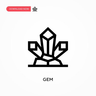Basit Gem vektör simgesi. Web sitesi veya mobil uygulama için modern, basit düz vektör çizimi