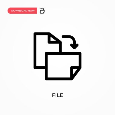 Dosya Basit vektör simgesi. Web sitesi veya mobil uygulama için modern, basit düz vektör çizimi