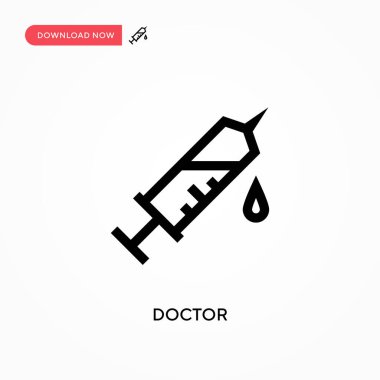 Doktor Basit vektör simgesi. Web sitesi veya mobil uygulama için modern, basit düz vektör çizimi
