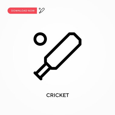 Kriket basit vektör simgesi. Web sitesi veya mobil uygulama için modern, basit düz vektör çizimi