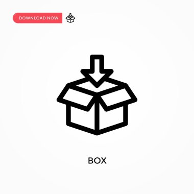 Kutu Basit vektör simgesi. Web sitesi veya mobil uygulama için modern, basit düz vektör çizimi