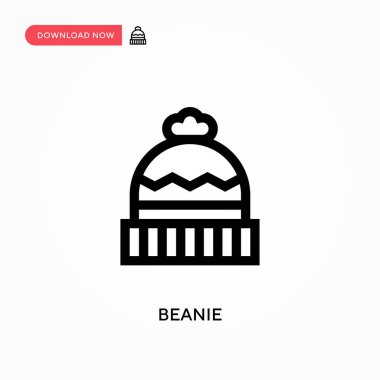 Beanie Basit vektör simgesi. Web sitesi veya mobil uygulama için modern, basit düz vektör çizimi