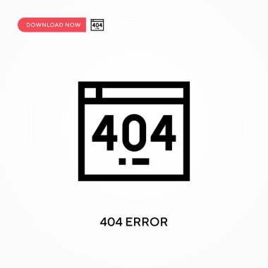 404 hata basit vektör simgesi. Web sitesi veya mobil uygulama için modern, basit düz vektör çizimi