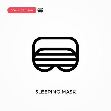 Uyuyan maske Basit vektör simgesi. Web sitesi veya mobil uygulama için modern, basit düz vektör çizimi