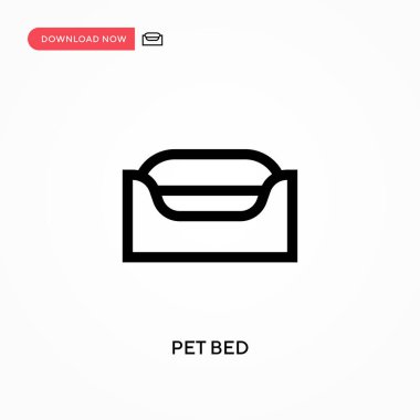 Evcil hayvan yatağı basit vektör simgesi. Web sitesi veya mobil uygulama için modern, basit düz vektör çizimi