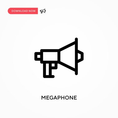 Megafon basit vektör simgesi. Web sitesi veya mobil uygulama için modern, basit düz vektör çizimi