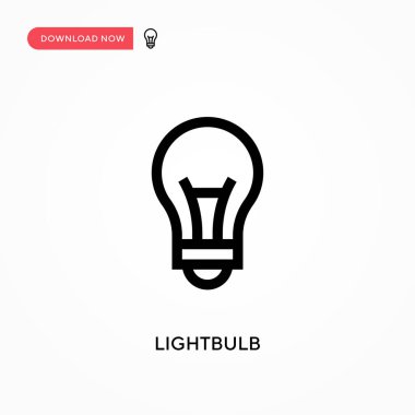 Ampul Basit vektör simgesi. Web sitesi veya mobil uygulama için modern, basit düz vektör çizimi