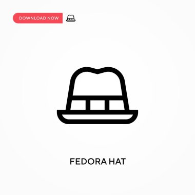Fedora şapka basit vektör simgesi. Web sitesi veya mobil uygulama için modern, basit düz vektör çizimi