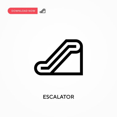Yürüyen merdiven basit vektör simgesi. Web sitesi veya mobil uygulama için modern, basit düz vektör çizimi
