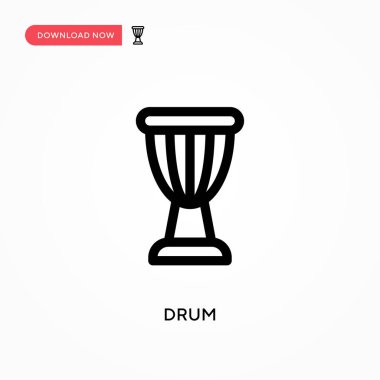 Davul Basit vektör simgesi. Web sitesi veya mobil uygulama için modern, basit düz vektör çizimi