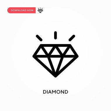 Elmas basit vektör simgesi. Web sitesi veya mobil uygulama için modern, basit düz vektör çizimi