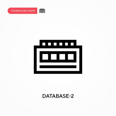 Veritabanı-2 Basit vektör simgesi. Web sitesi veya mobil uygulama için modern, basit düz vektör çizimi