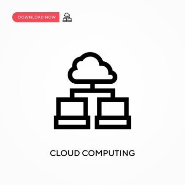 Bulut hesaplama basit vektör simgesi. Web sitesi veya mobil uygulama için modern, basit düz vektör çizimi