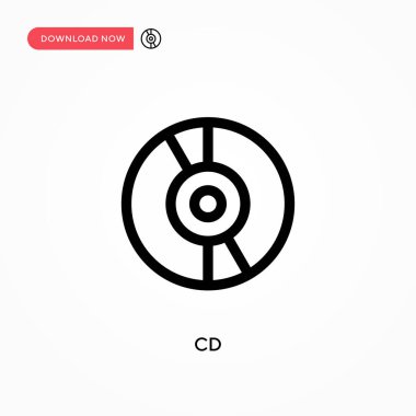 Cd Basit vektör simgesi. Web sitesi veya mobil uygulama için modern, basit düz vektör çizimi