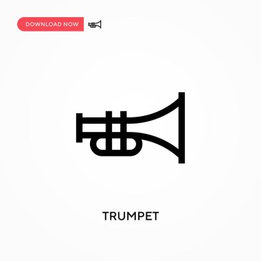 Trompet basit vektör simgesi. Web sitesi veya mobil uygulama için modern, basit düz vektör çizimi