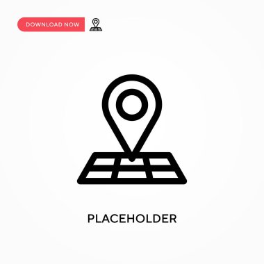Yer Tutucu Basit vektör simgesi. Web sitesi veya mobil uygulama için modern, basit düz vektör çizimi