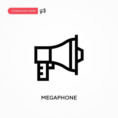 Megafon basit vektör simgesi. Web sitesi veya mobil uygulama için modern, basit düz vektör çizimi