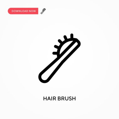 Saç fırçası basit vektör simgesi. Web sitesi veya mobil uygulama için modern, basit düz vektör çizimi