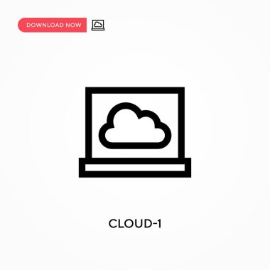 Bulut-1 basit vektör simgesi. Web sitesi veya mobil uygulama için modern, basit düz vektör çizimi