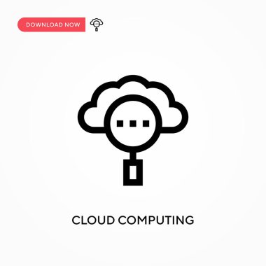 Bulut hesaplama basit vektör simgesi. Web sitesi veya mobil uygulama için modern, basit düz vektör çizimi