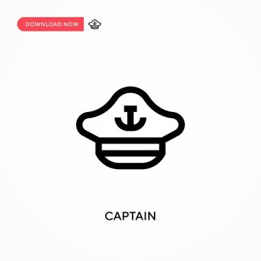 Kaptan Basit vektör simgesi. Web sitesi veya mobil uygulama için modern, basit düz vektör çizimi