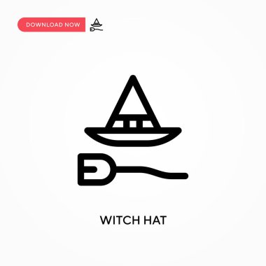 Cadı şapkası Basit vektör simgesi. Web sitesi veya mobil uygulama için modern, basit düz vektör çizimi